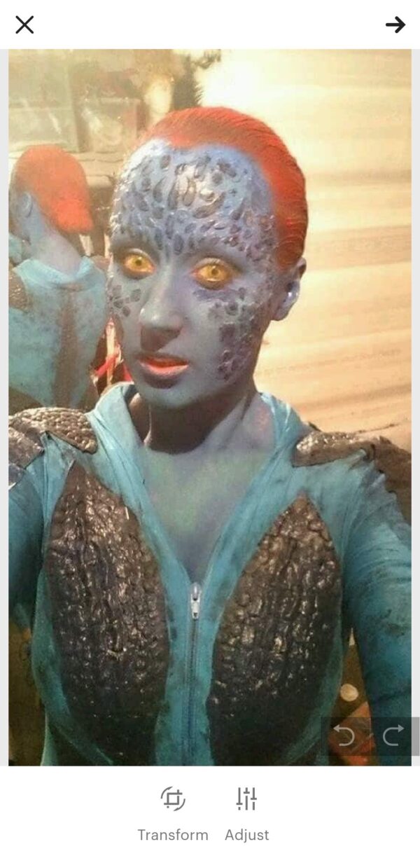Mystique-Inspired Reptile Forehead prosthetics