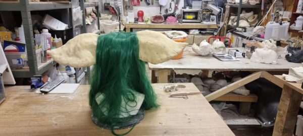 Large Prosthetic Reptile Ears with Wig