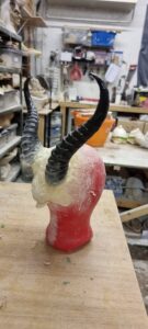 forehead and horns prosthetic
