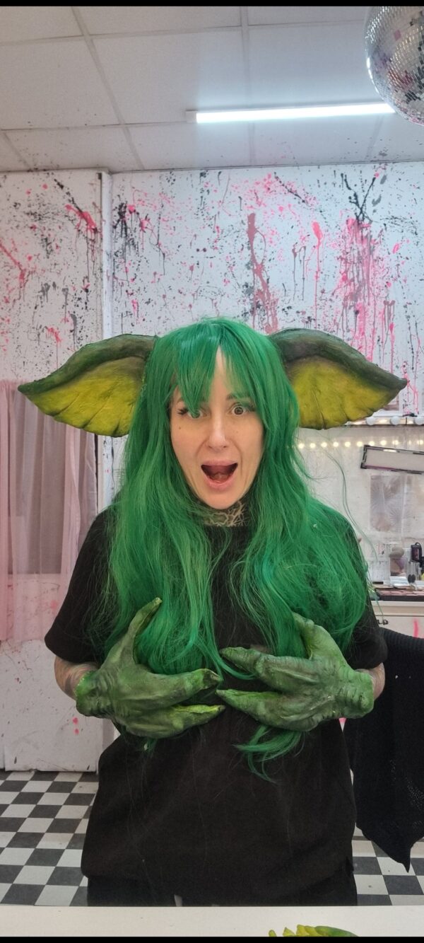 Large Prosthetic Reptile Ears with Wig - Image 2