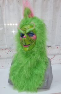 miss smiley grinch faux fur hood