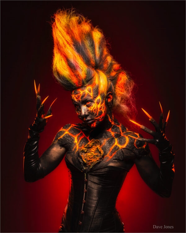 lava charcoal burn alien silicone prosthetic