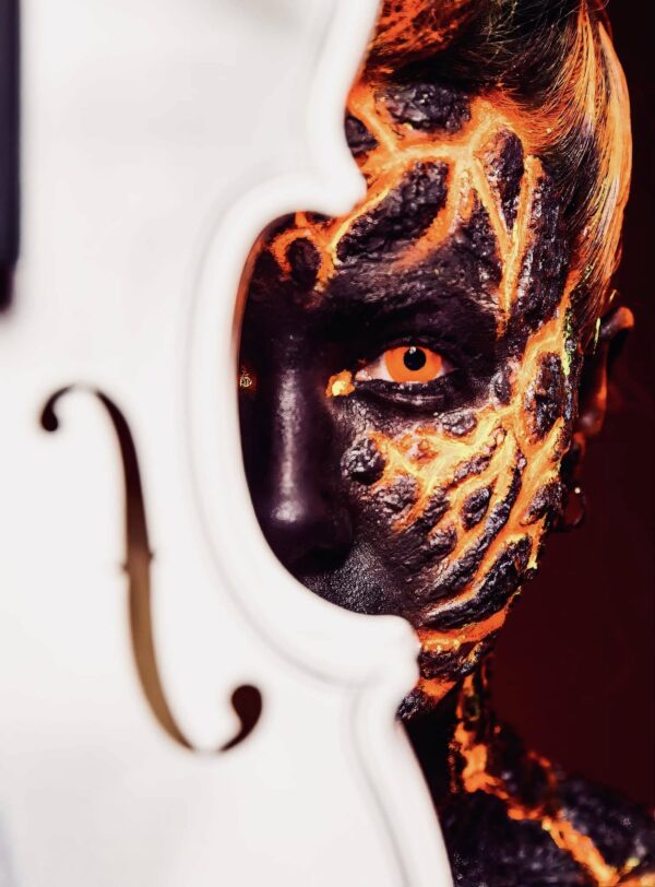 lava charcoal burn alien silicone prosthetic