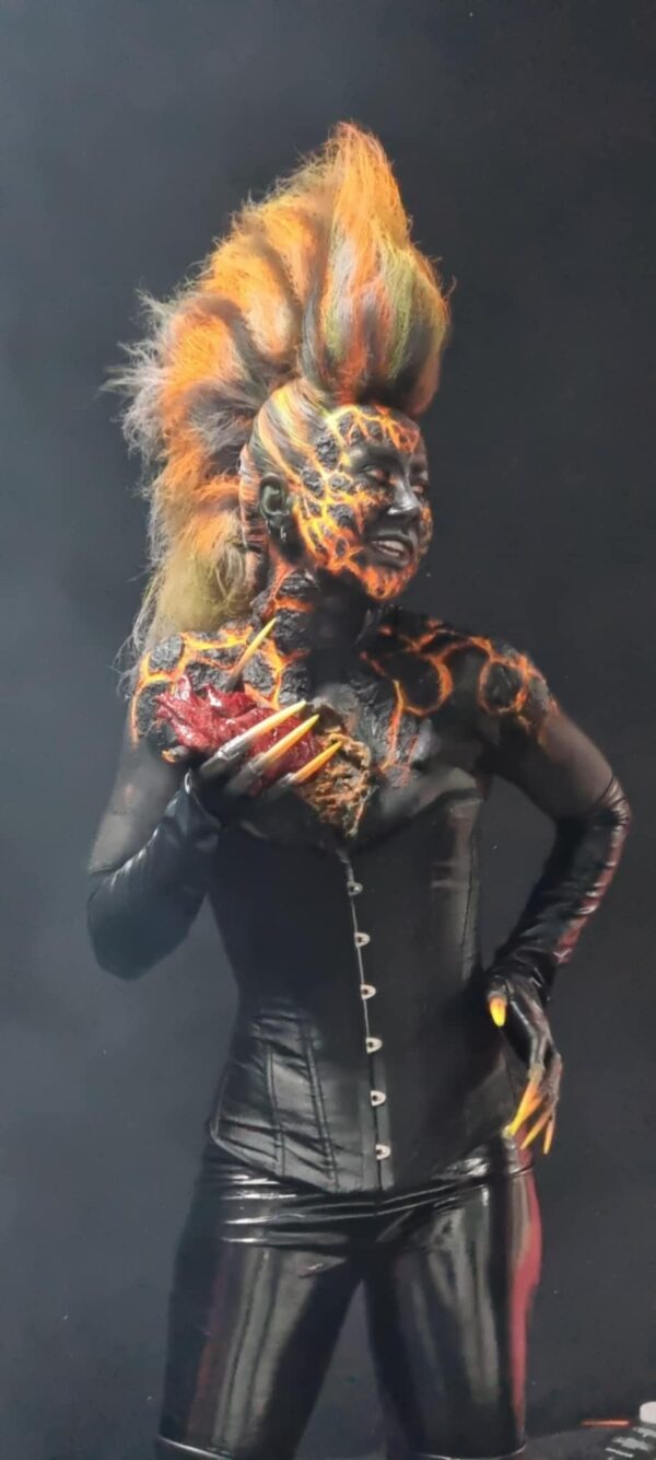 charcoal lava prosthetic look