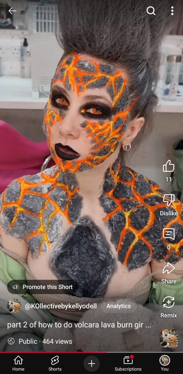 how to do volcara lava burn girl makeup look