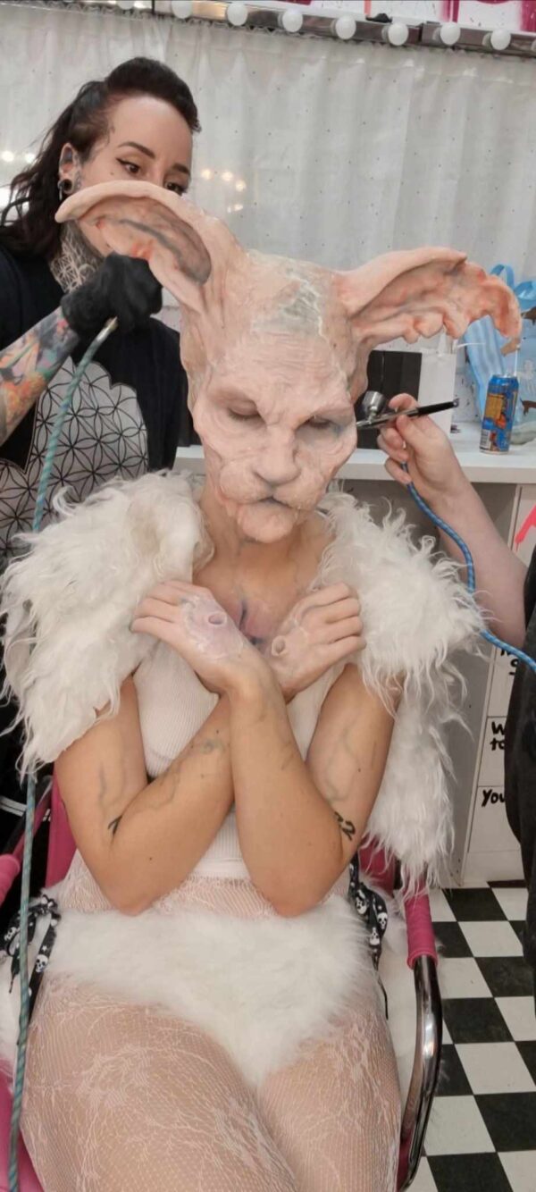 how to apply a silicone prosthetic face
