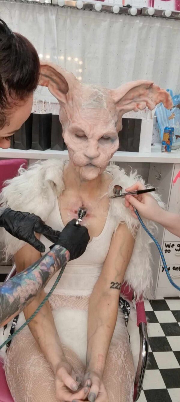 how to apply a silicone prosthetic face