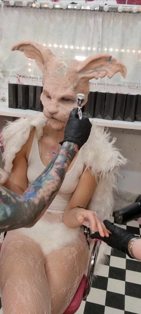 how to apply a silicone prosthetic face