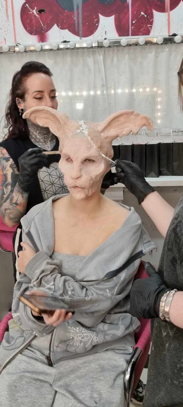 how to apply a silicone prosthetic face
