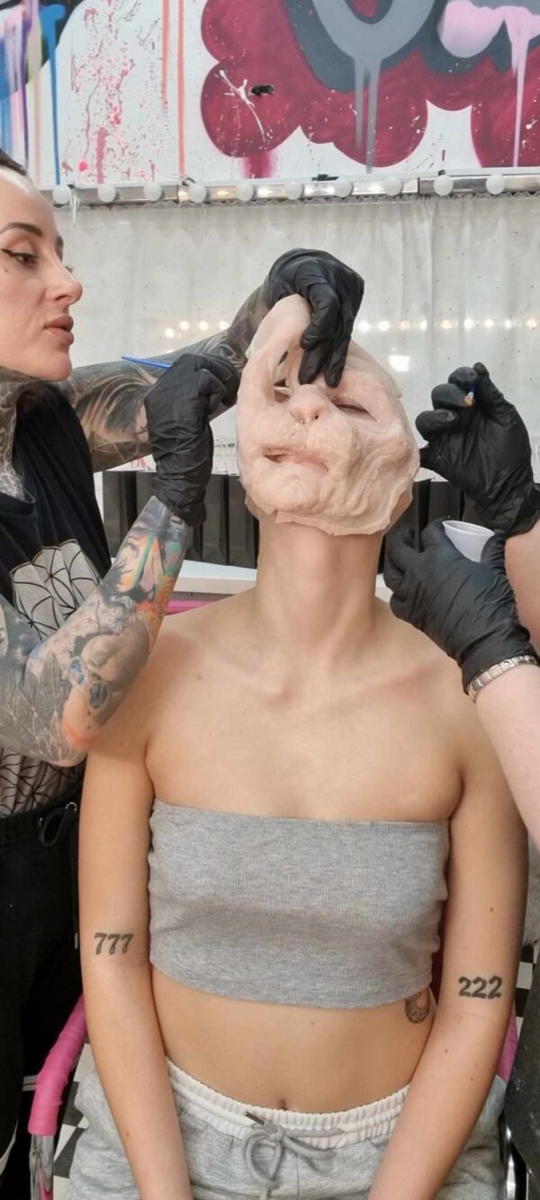 how to apply a silicone prosthetic face